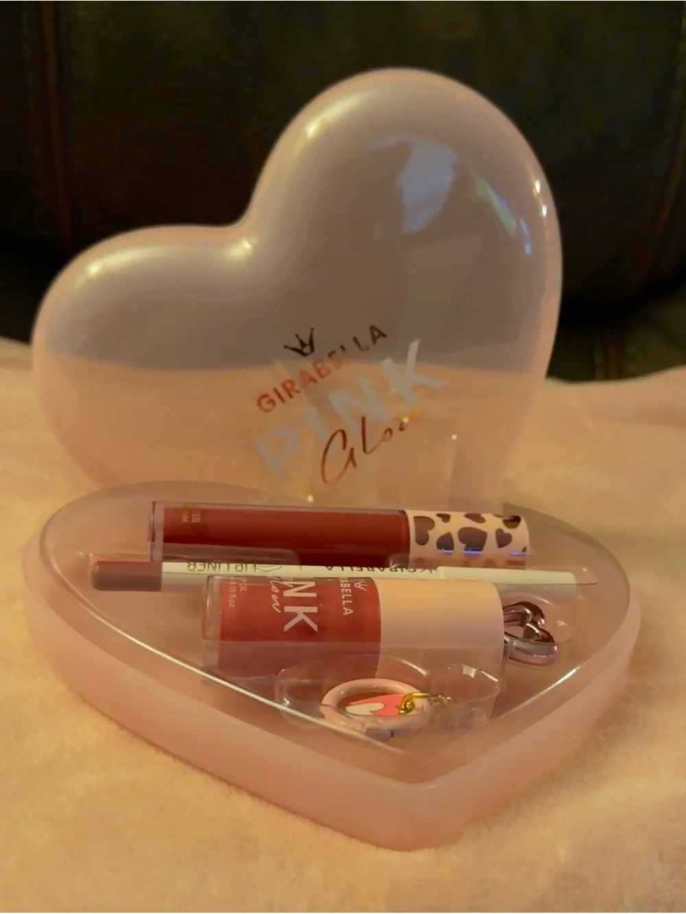 Abella Pink Heart Lip & Cheek Tint Set - Soft Pink